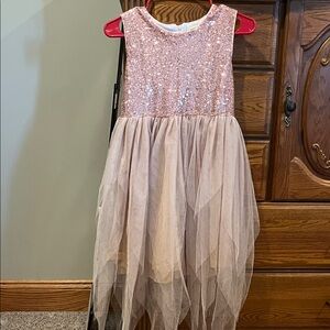 Girls Pink Sequin Tulle Party Dress - Classic Sparkle